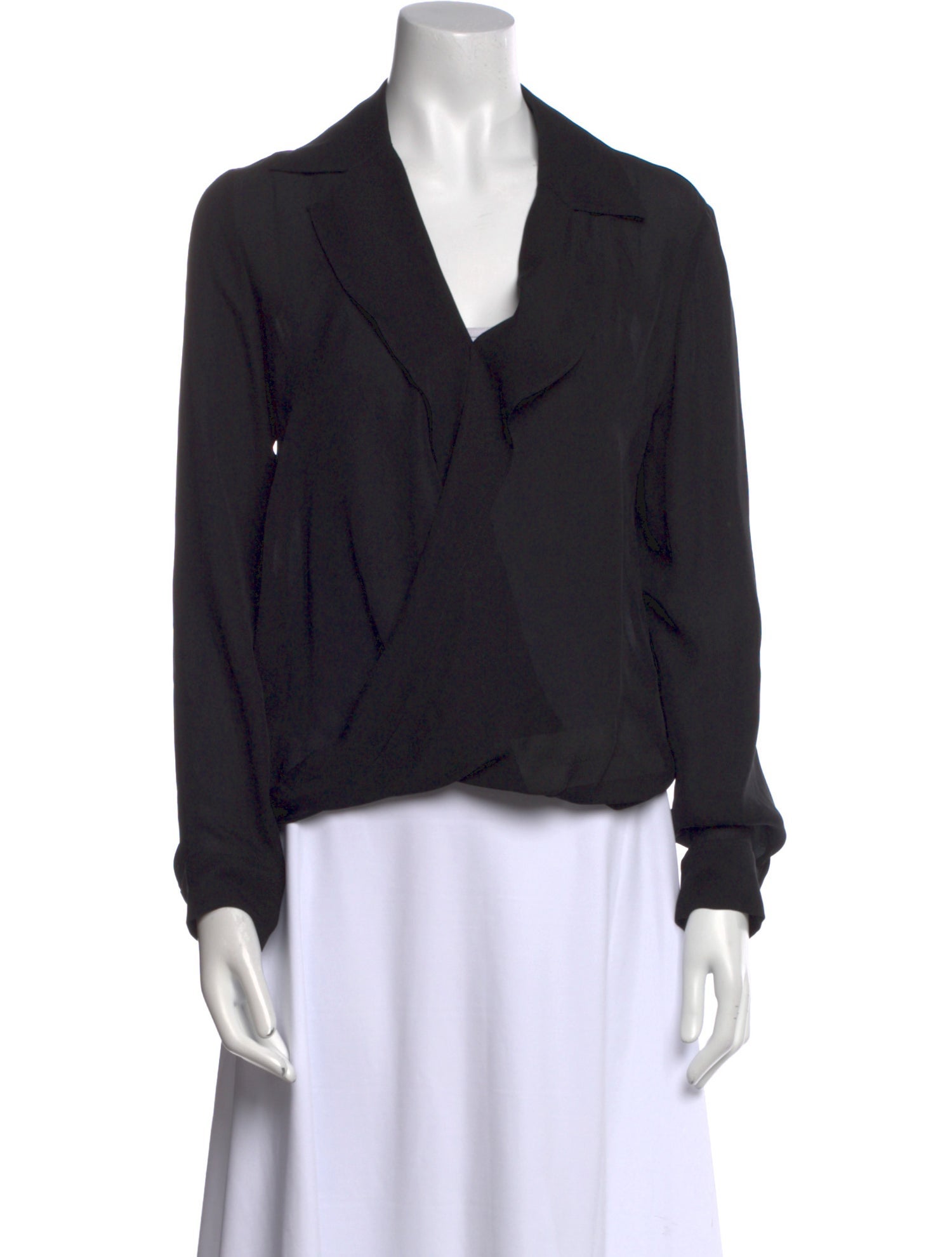 L'Agence Silk V-Neck Blouse