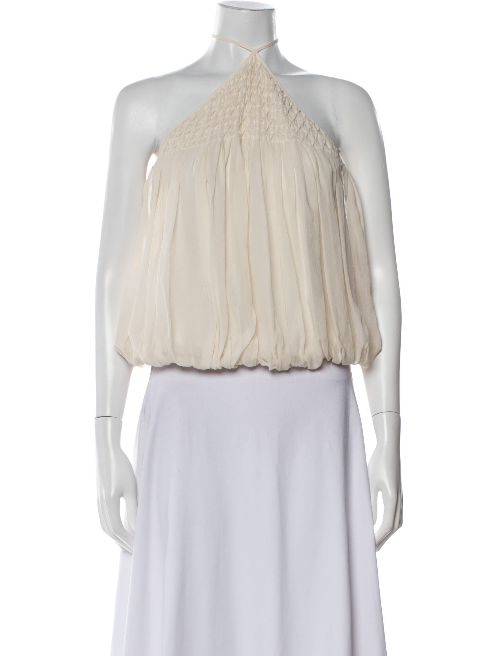 L'Agence Silk Halterneck Crop Top