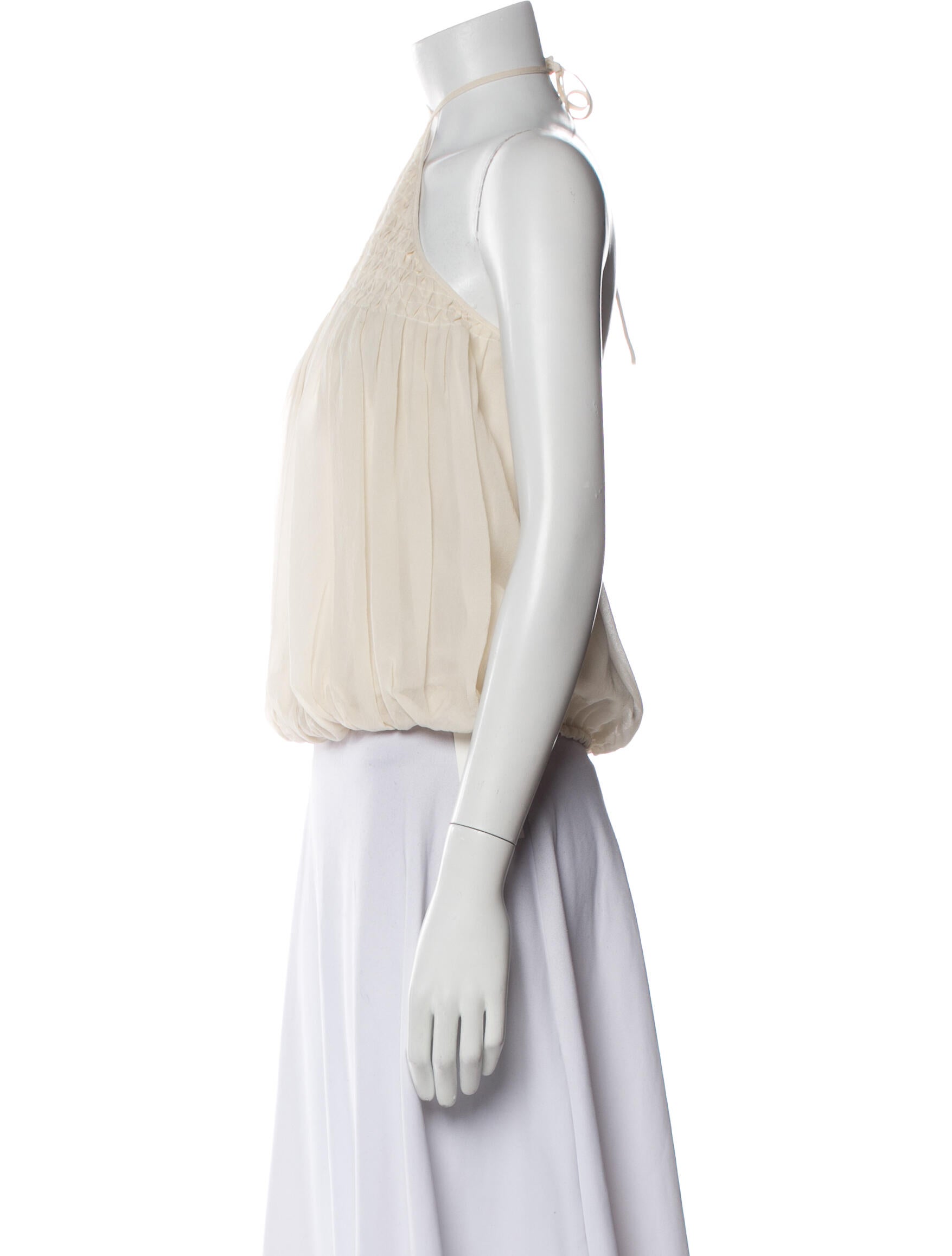 L'Agence Silk Halterneck Crop Top