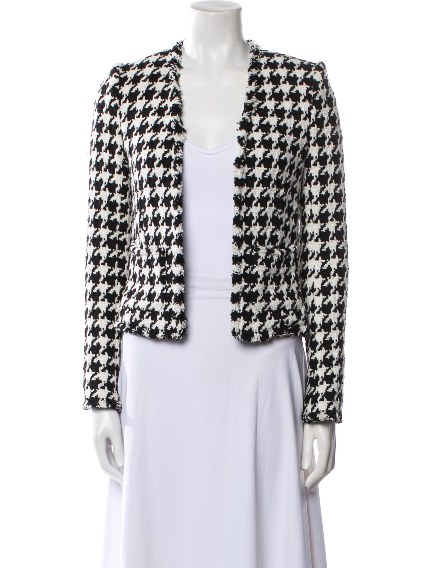 L'Agence Houndstooth Print Evening Jacket