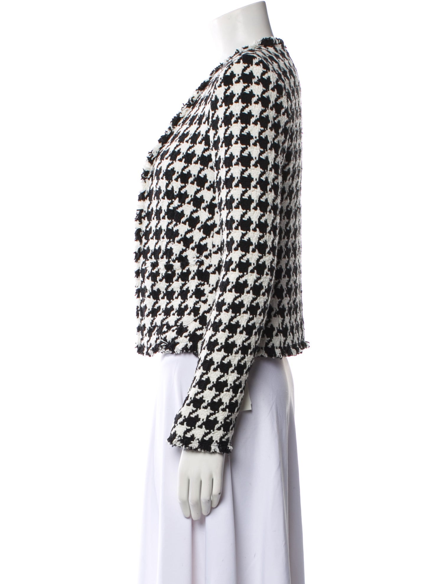 L'Agence Houndstooth Print Evening Jacket
