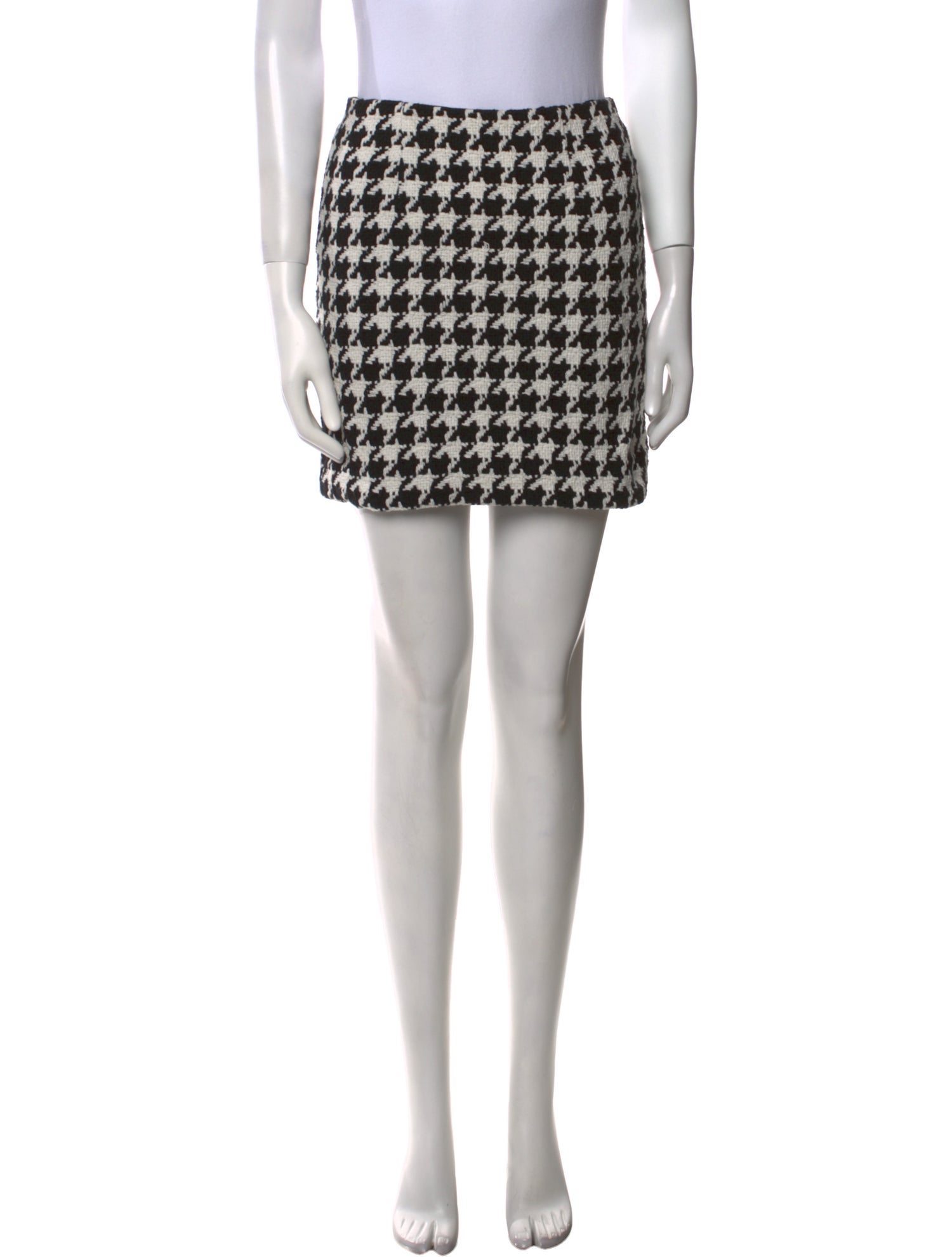 L'Agence Houndstooth Print Mini Skirt