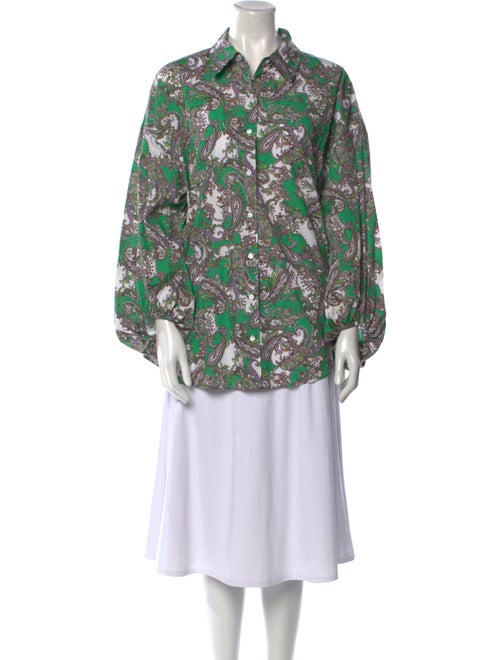 L'Agence Printed Long Sleeve Button-Up Top