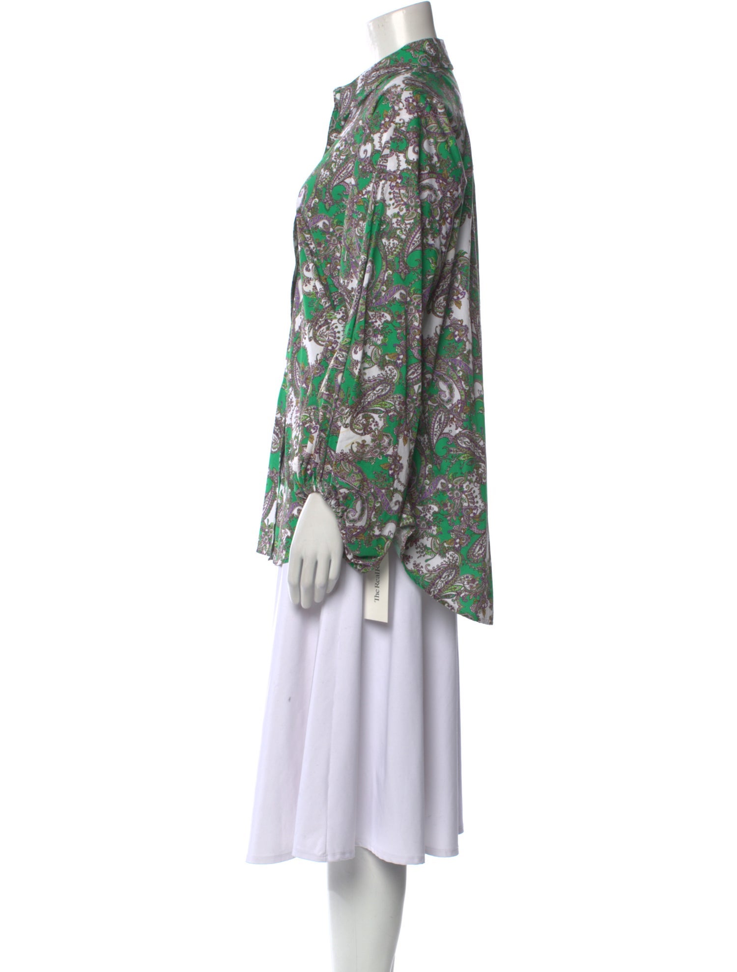 L'Agence Printed Long Sleeve Button-Up Top