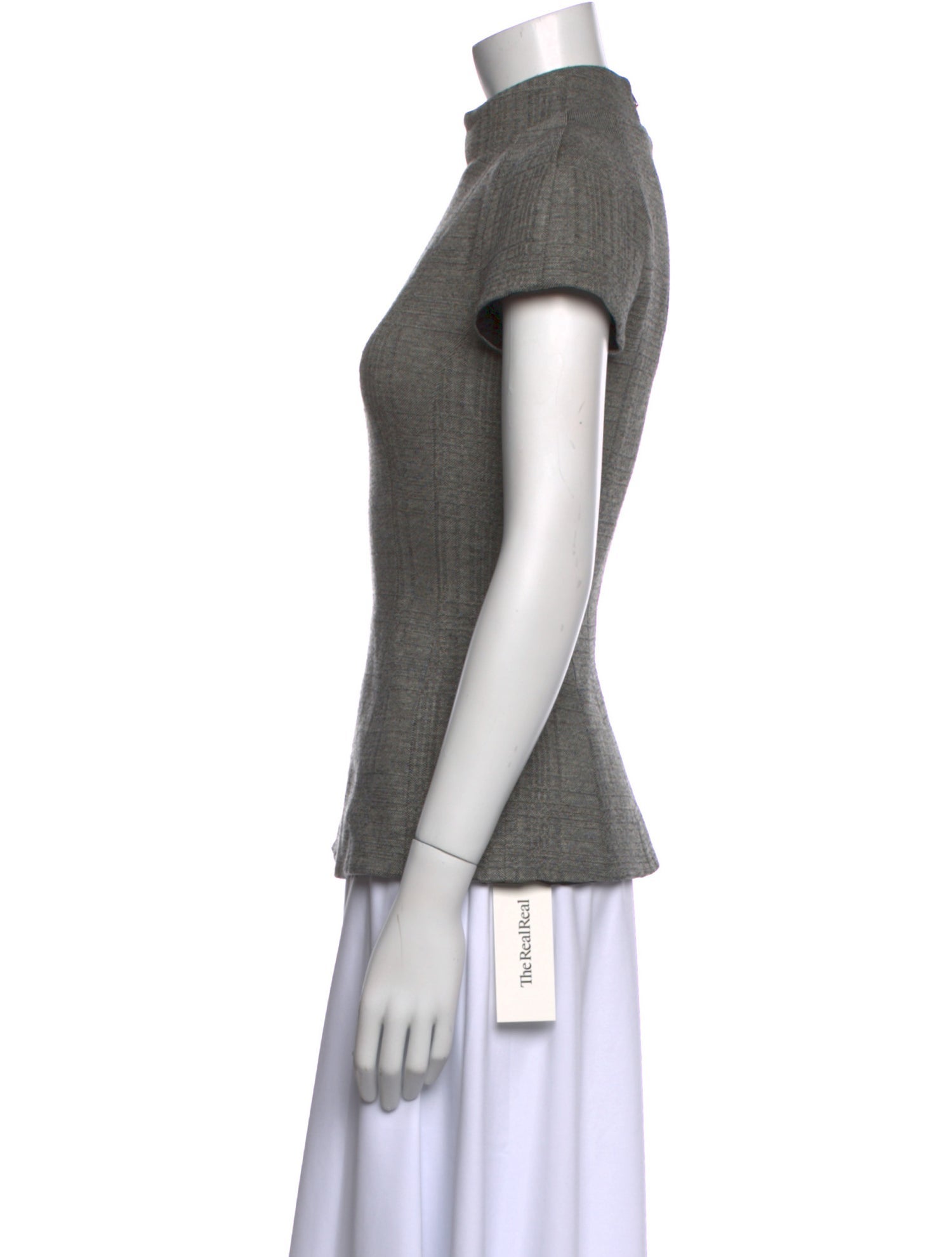 L'Agence Mock Neck Short Sleeve Top