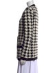 L'Agence Houndstooth Print V-Neck Sweater