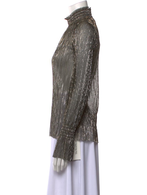 L'Agence Striped Mock Neck Blouse