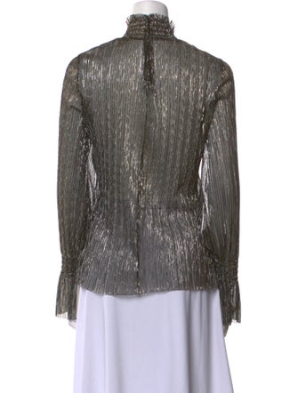 L'Agence Striped Mock Neck Blouse