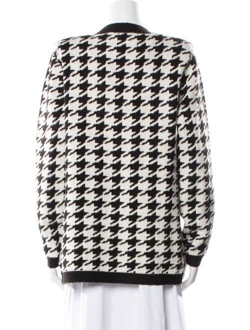 L'Agence Houndstooth Print V-Neck Sweater