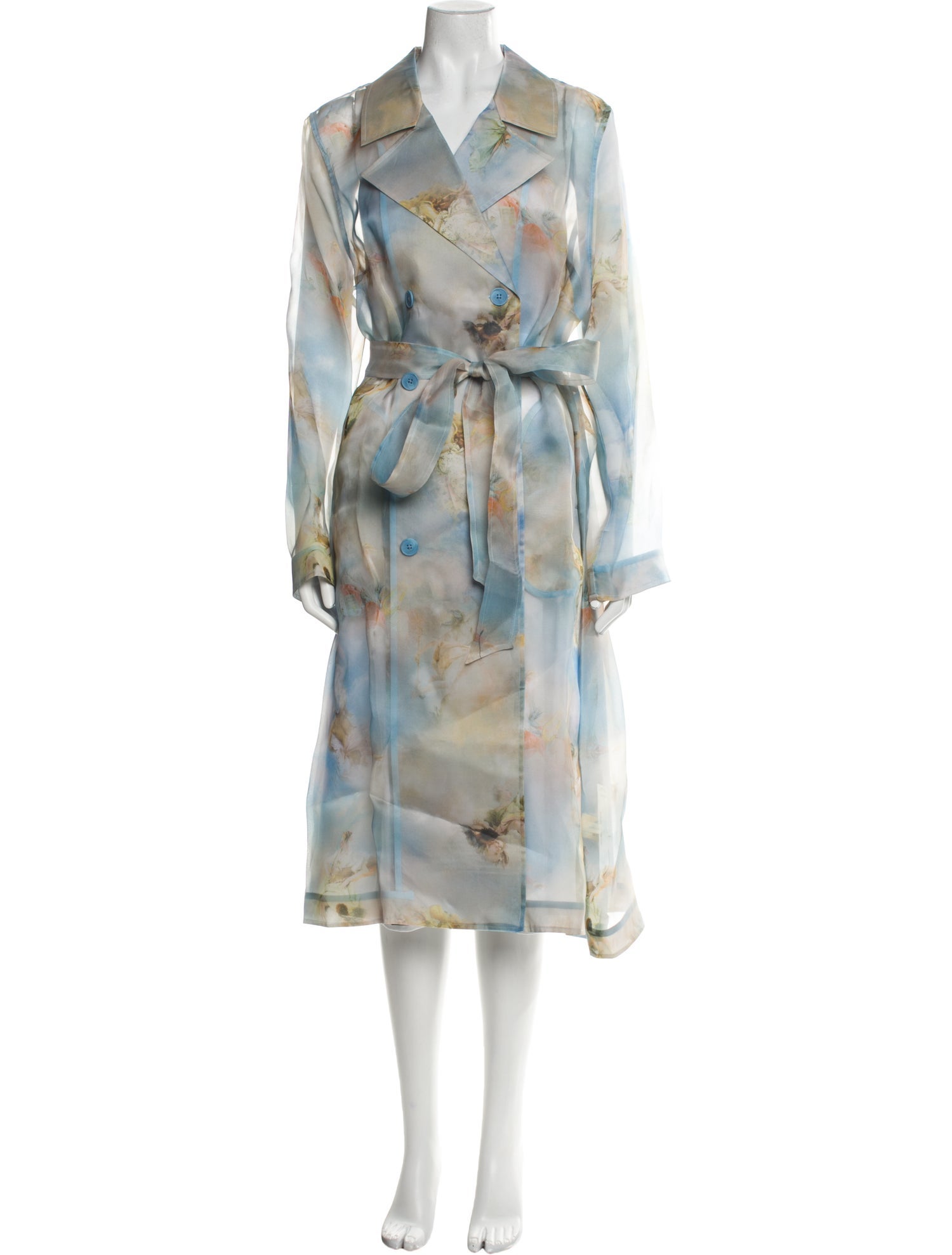 L'Agence Silk Printed Trench Coat w/ Tags