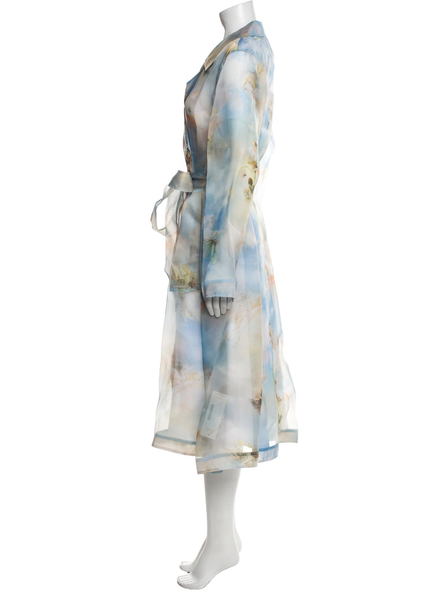L'Agence Silk Printed Trench Coat w/ Tags