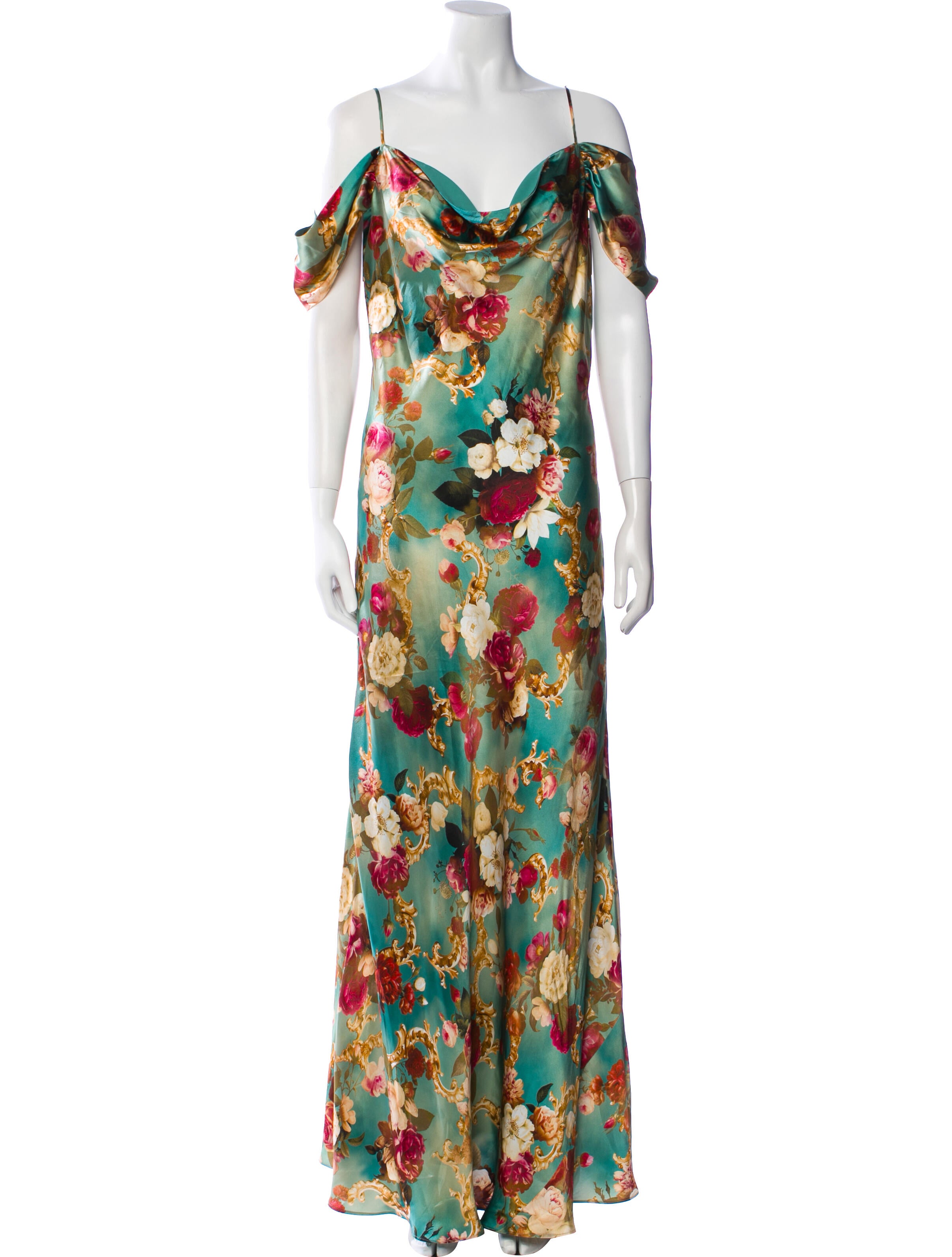 L'Agence Floral Print Long Dress