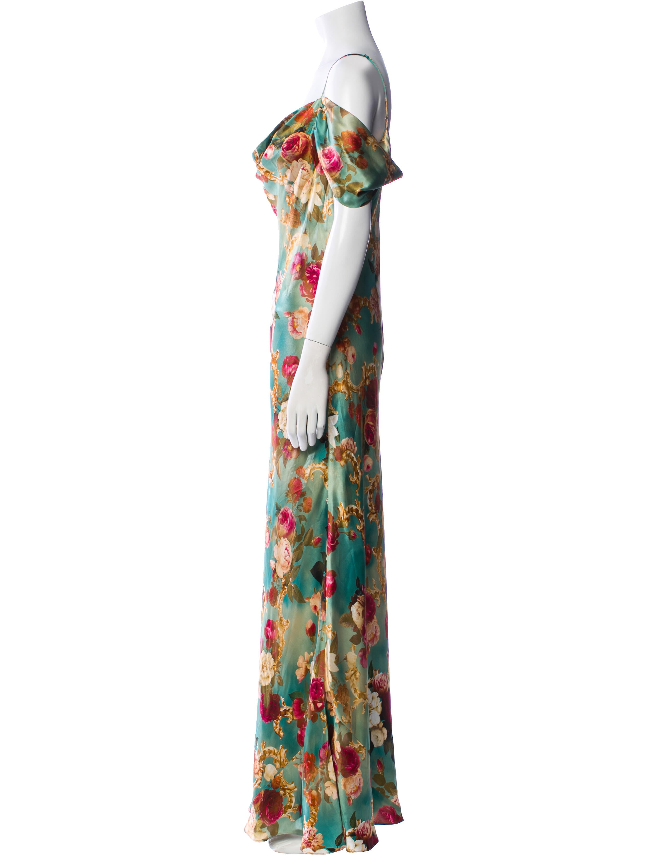 L'Agence Floral Print Long Dress