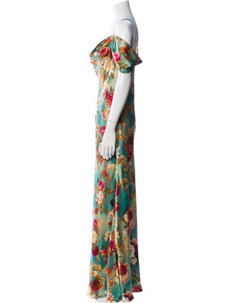 L'Agence Floral Print Long Dress