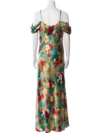 L'Agence Floral Print Long Dress