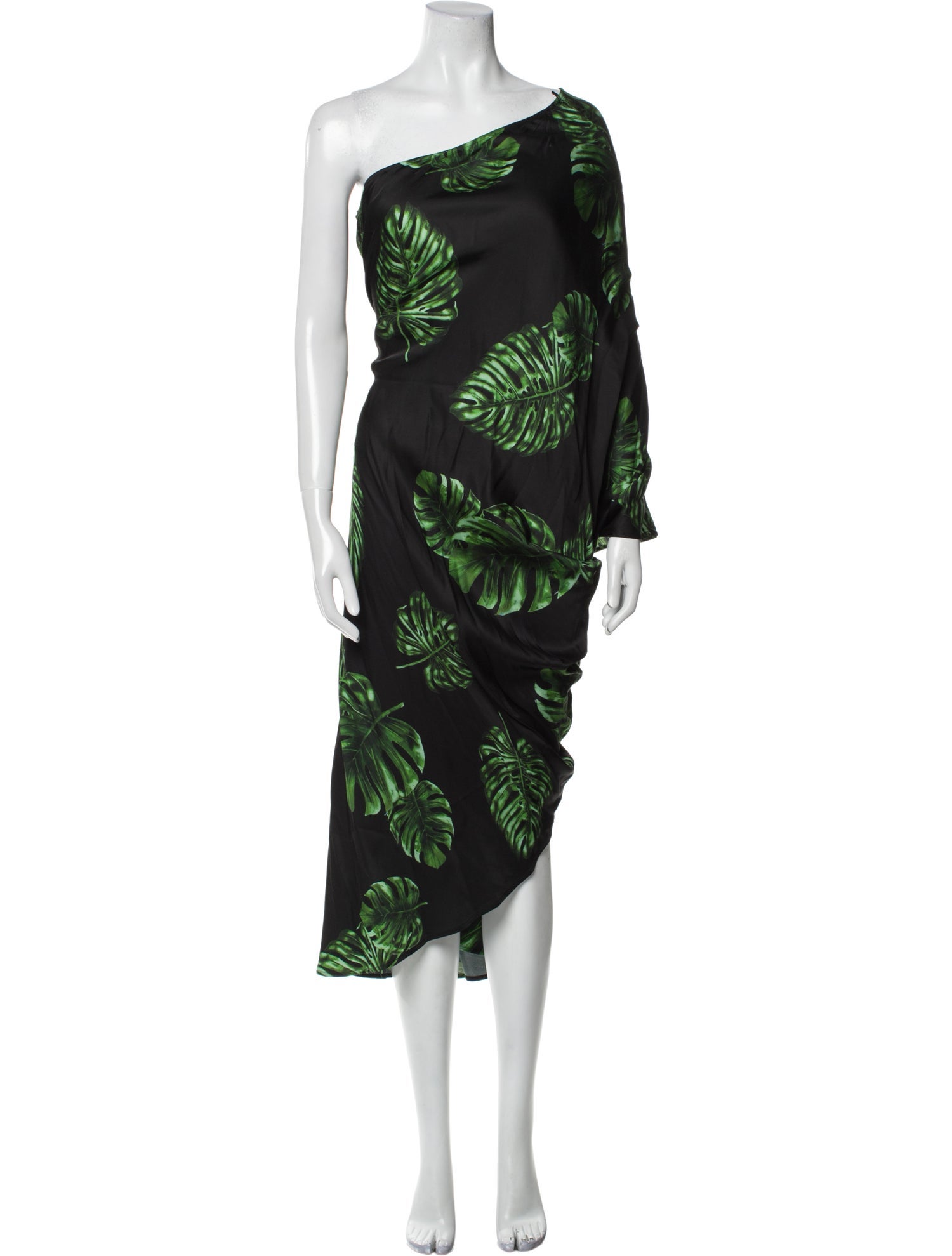 L'Agence Floral Print Midi Length Dress