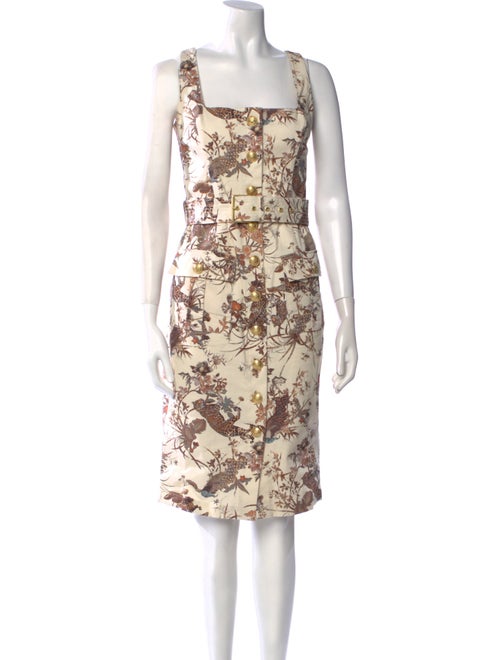 L'Agence Floral Print Knee-Length Dress