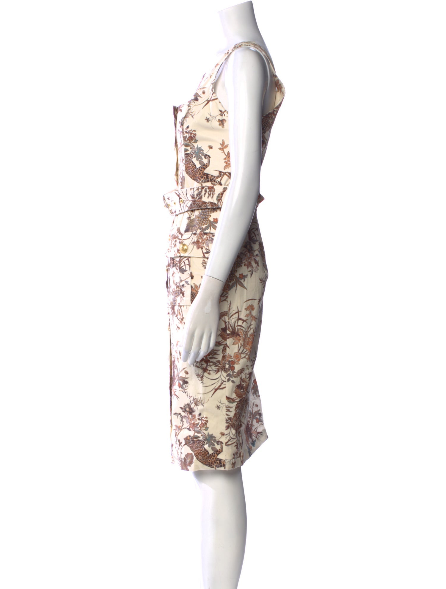 L'Agence Floral Print Knee-Length Dress