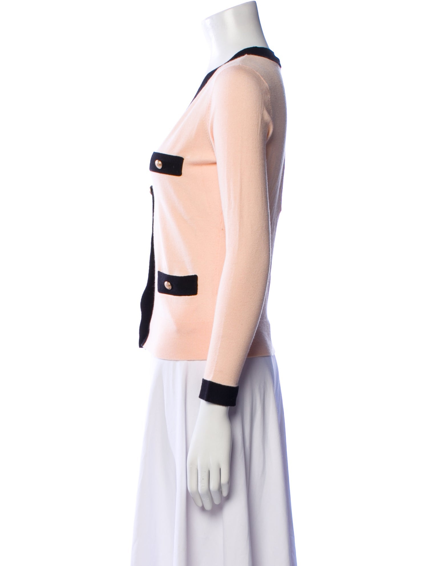 L'Agence Striped V-Neck Sweater