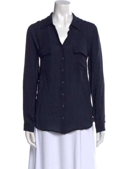 L'Agence Silk Long Sleeve Button-Up Top