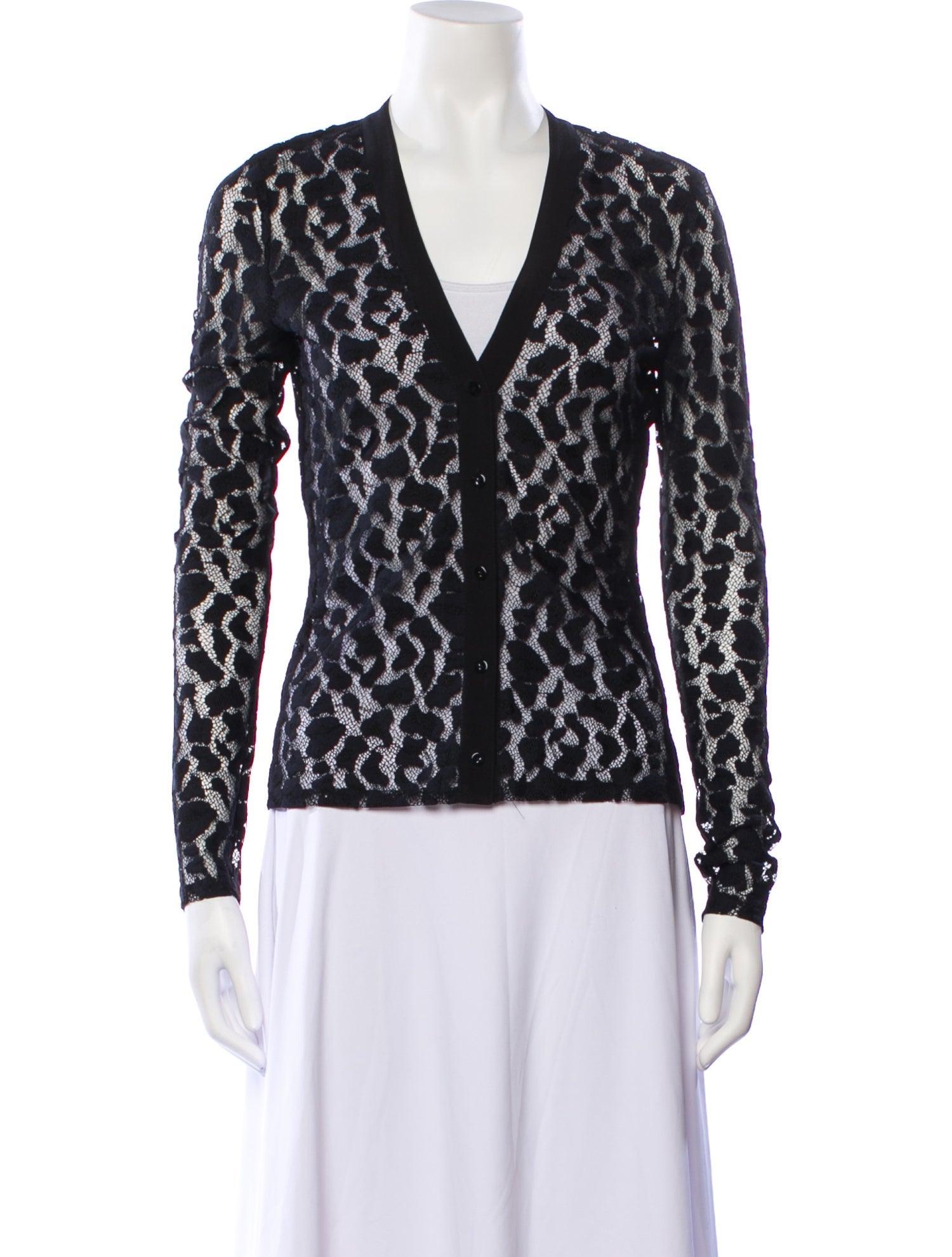 L'Agence Lace Pattern V-Neck Top w/ Tags