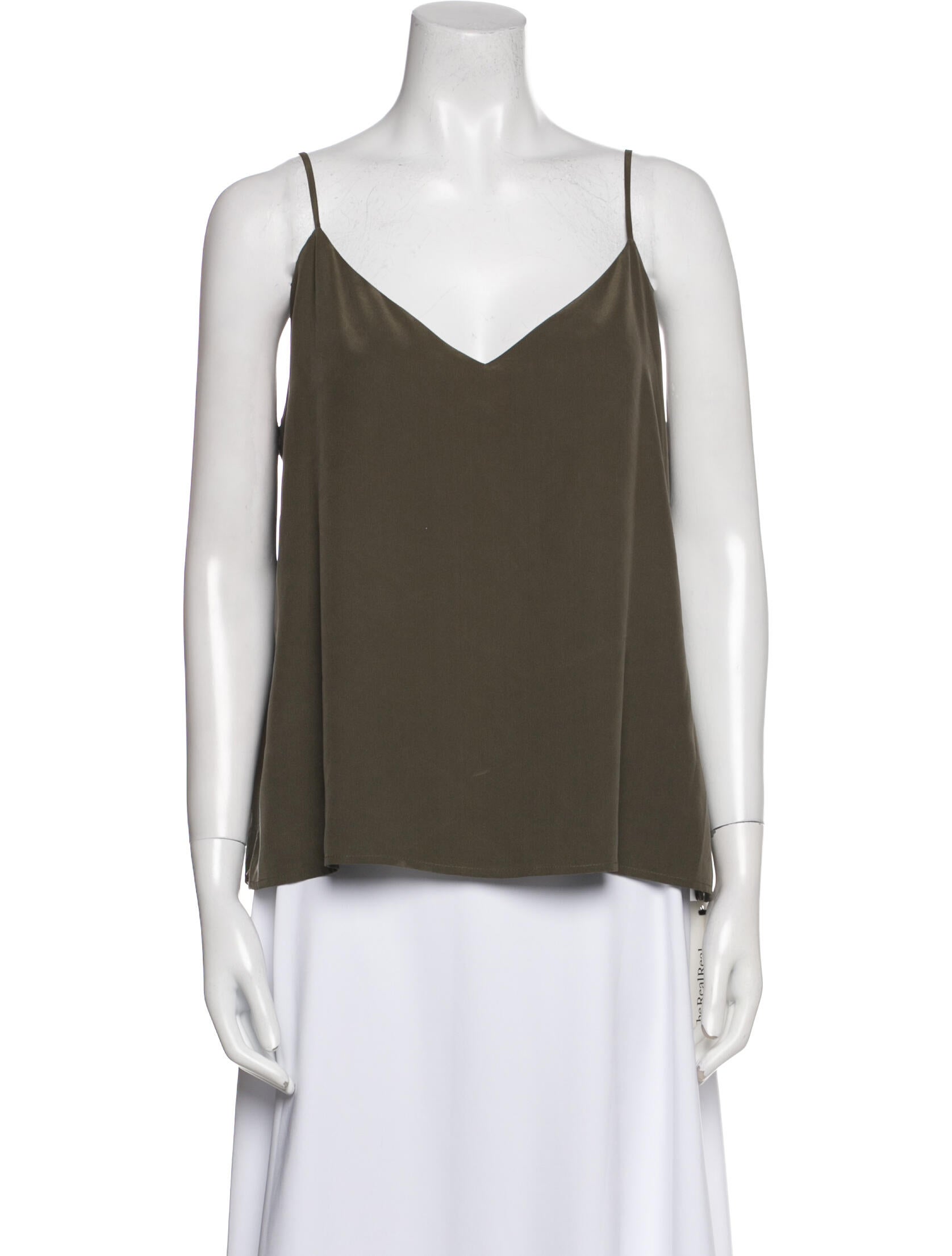 L'Agence Silk V-Neck Top