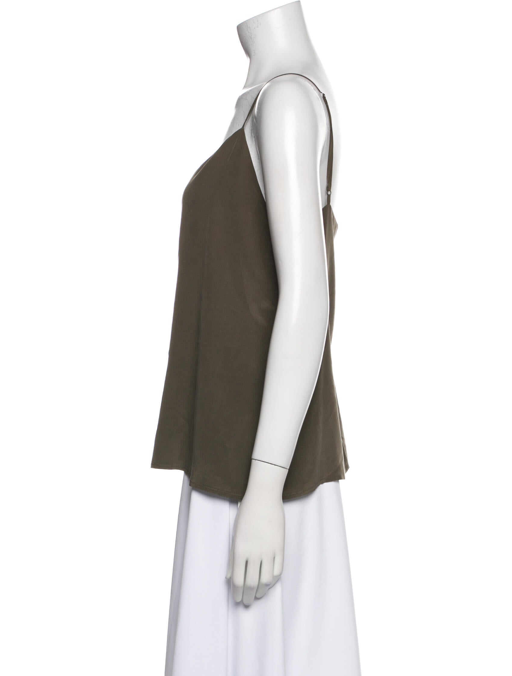 L'Agence Silk V-Neck Top