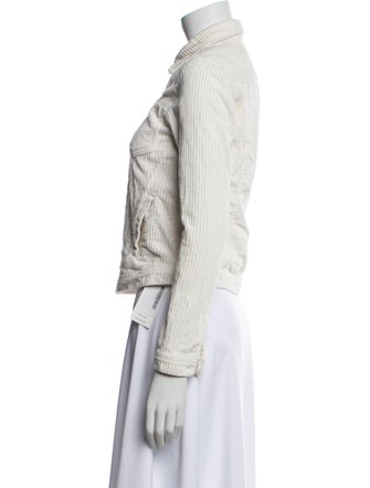 L'Agence Striped Denim Jacket