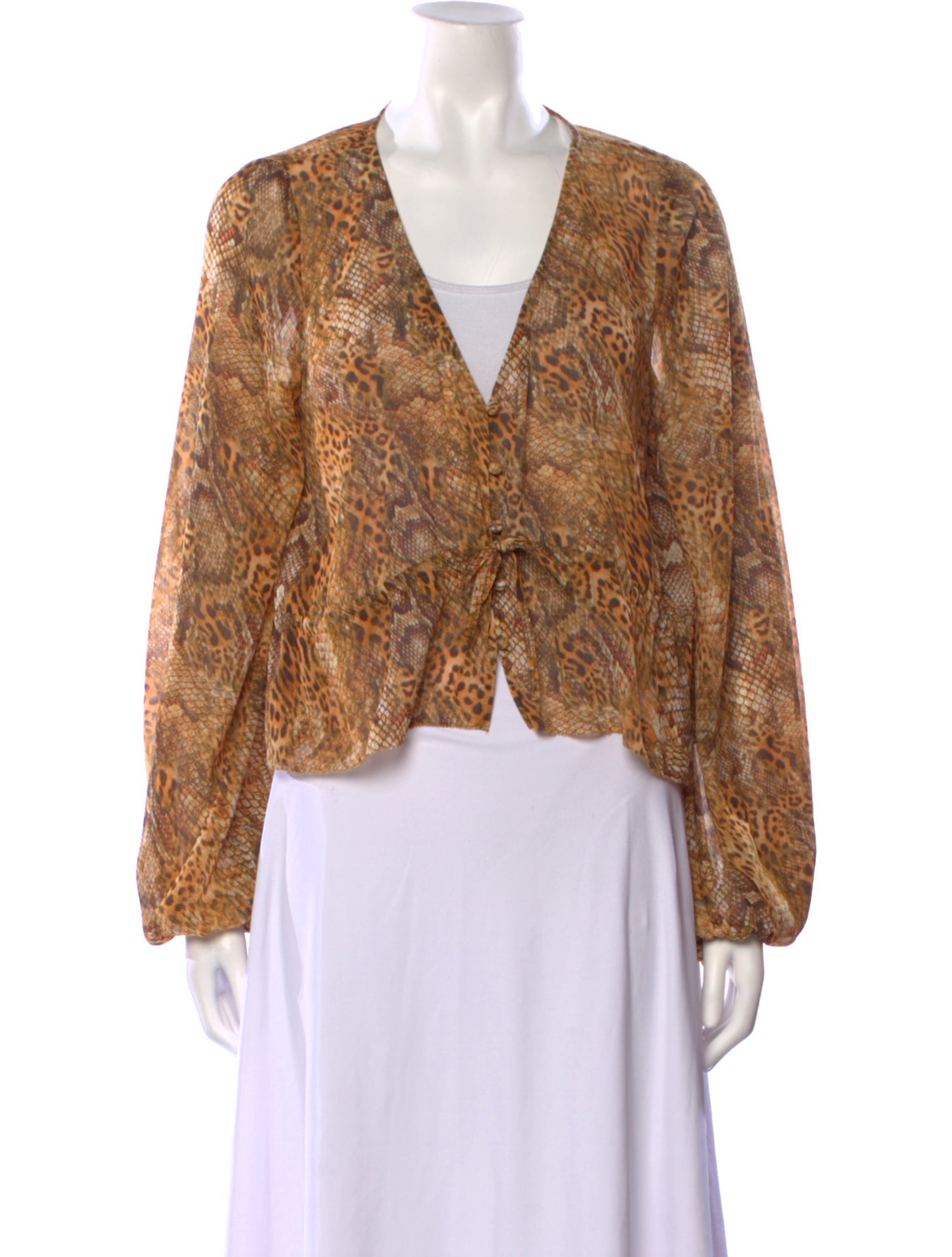 L'Agence Paisley Print V-Neck Blouse