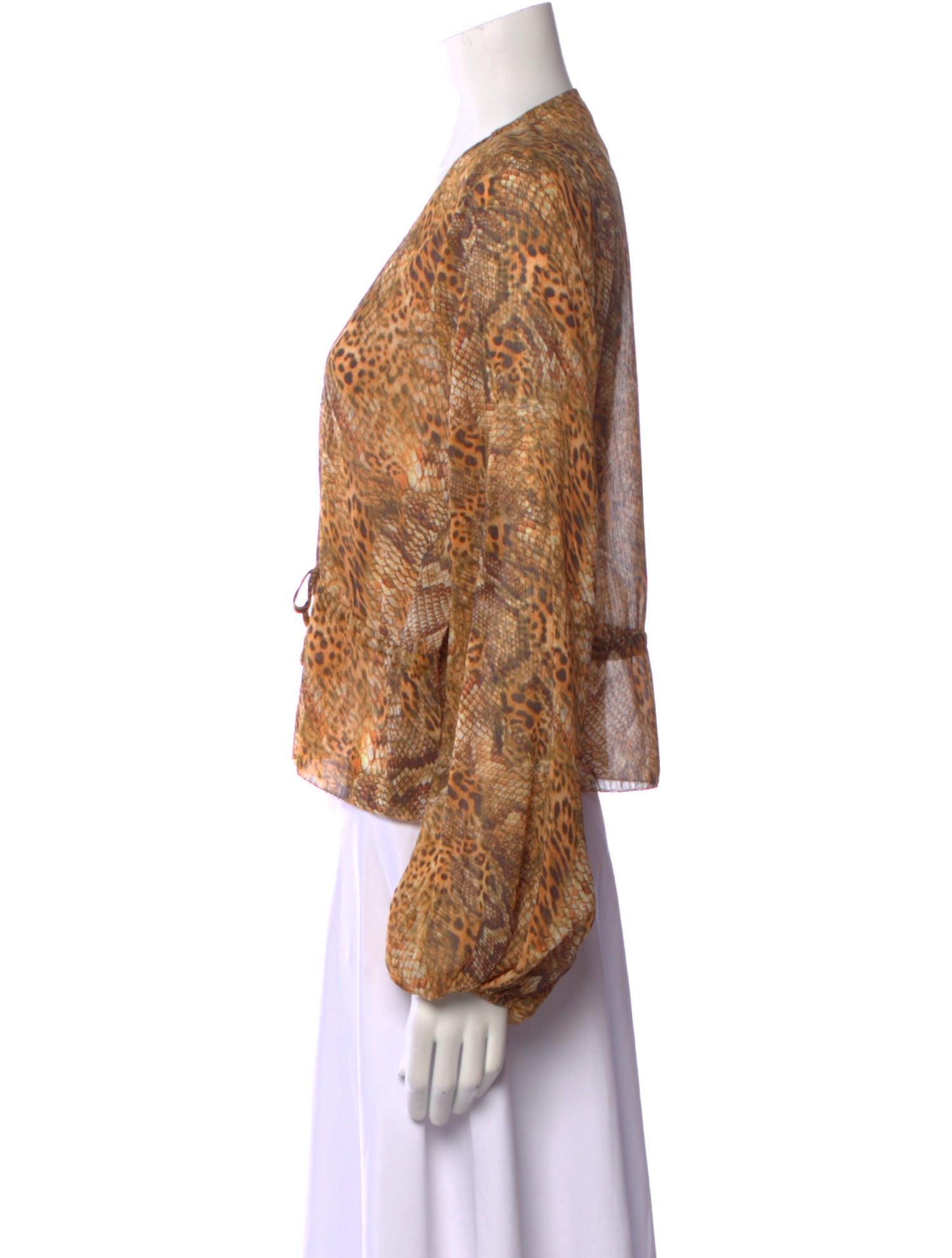 L'Agence Paisley Print V-Neck Blouse