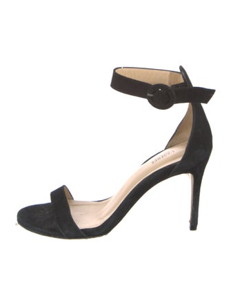 L'Agence Suede Chain-Link Accents Sandals