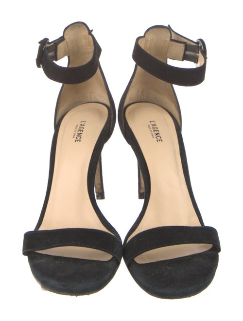 L'Agence Suede Chain-Link Accents Sandals