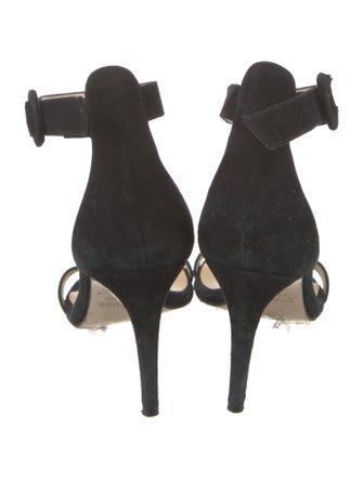 L'Agence Suede Chain-Link Accents Sandals