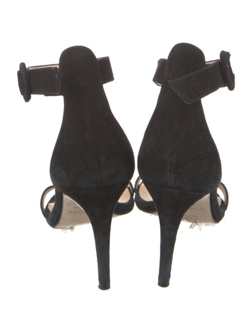 L'Agence Suede Chain-Link Accents Sandals