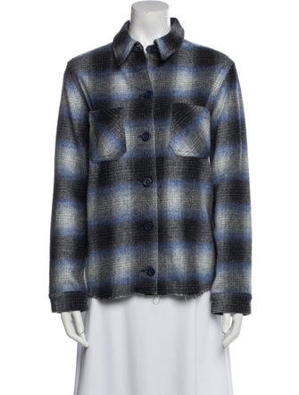 L'Agence Wool Plaid Print Jacket