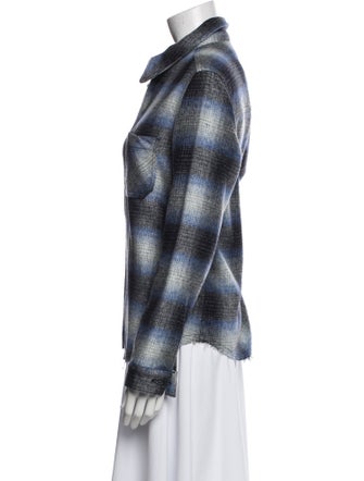 L'Agence Wool Plaid Print Jacket