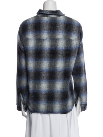 L'Agence Wool Plaid Print Jacket