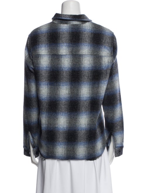 L'Agence Wool Plaid Print Jacket