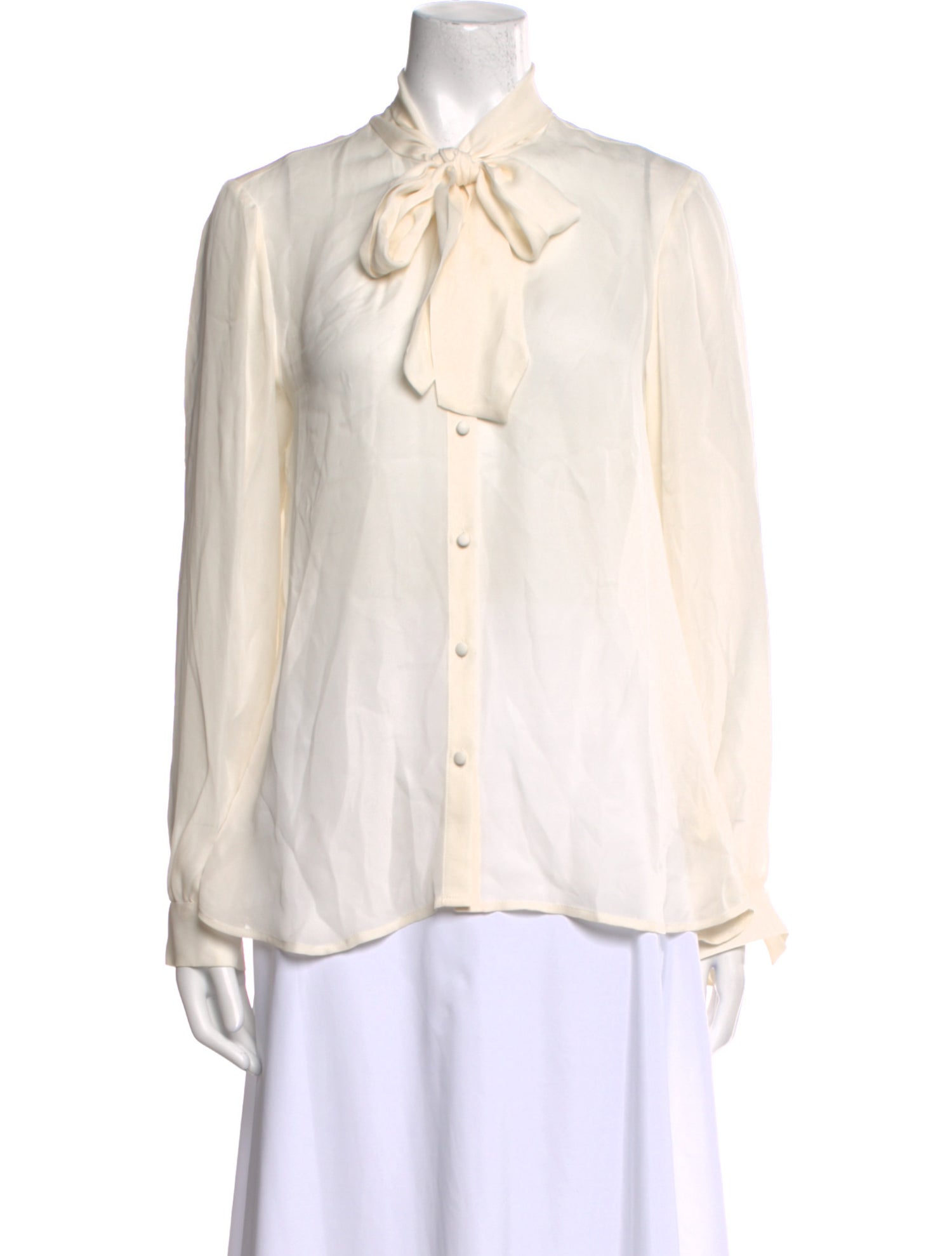 L'Agence Silk Long Sleeve Button-Up Top