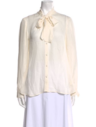 L'Agence Silk Long Sleeve Button-Up Top