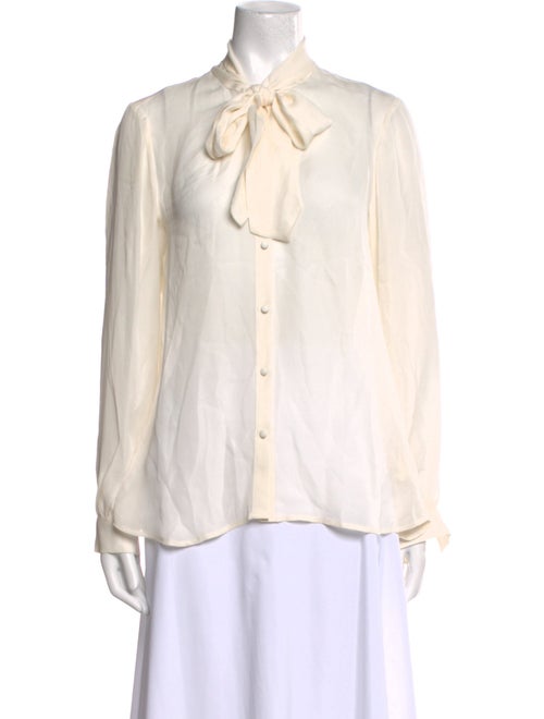 L'Agence Silk Long Sleeve Button-Up Top