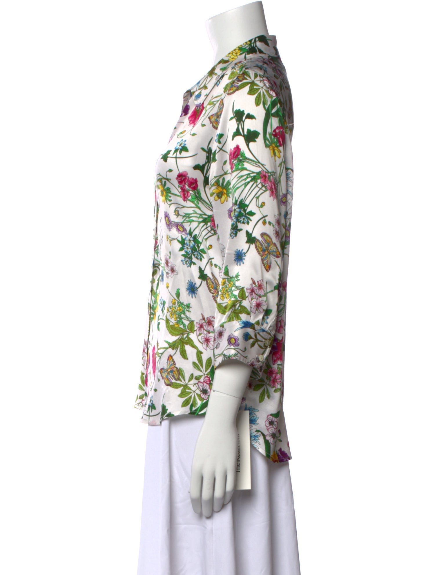 L'Agence Silk Floral Print Blouse