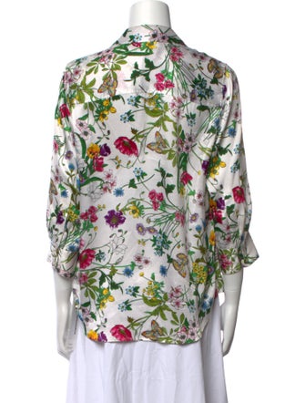 L'Agence Silk Floral Print Blouse