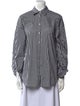 L'Agence Plaid Print Three-Quarter Sleeve Button-Up Top