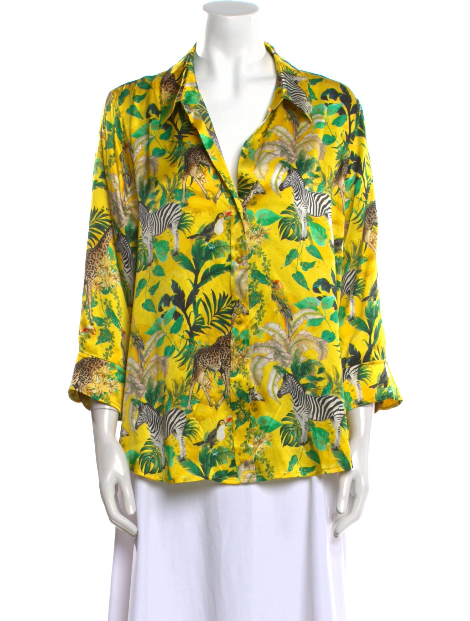 L'Agence Silk Floral Print Blouse