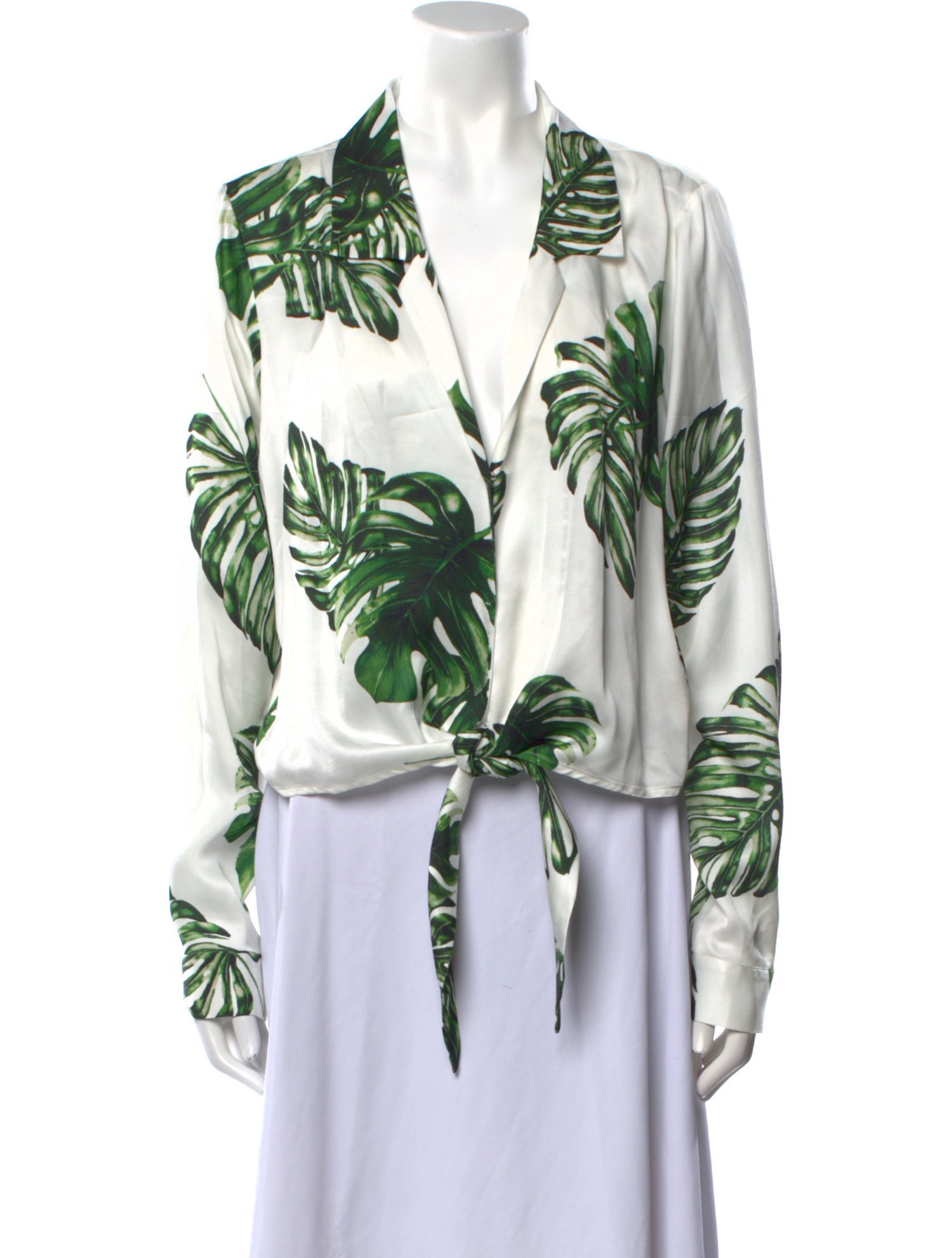 L'Agence Floral Print V-Neck Blouse