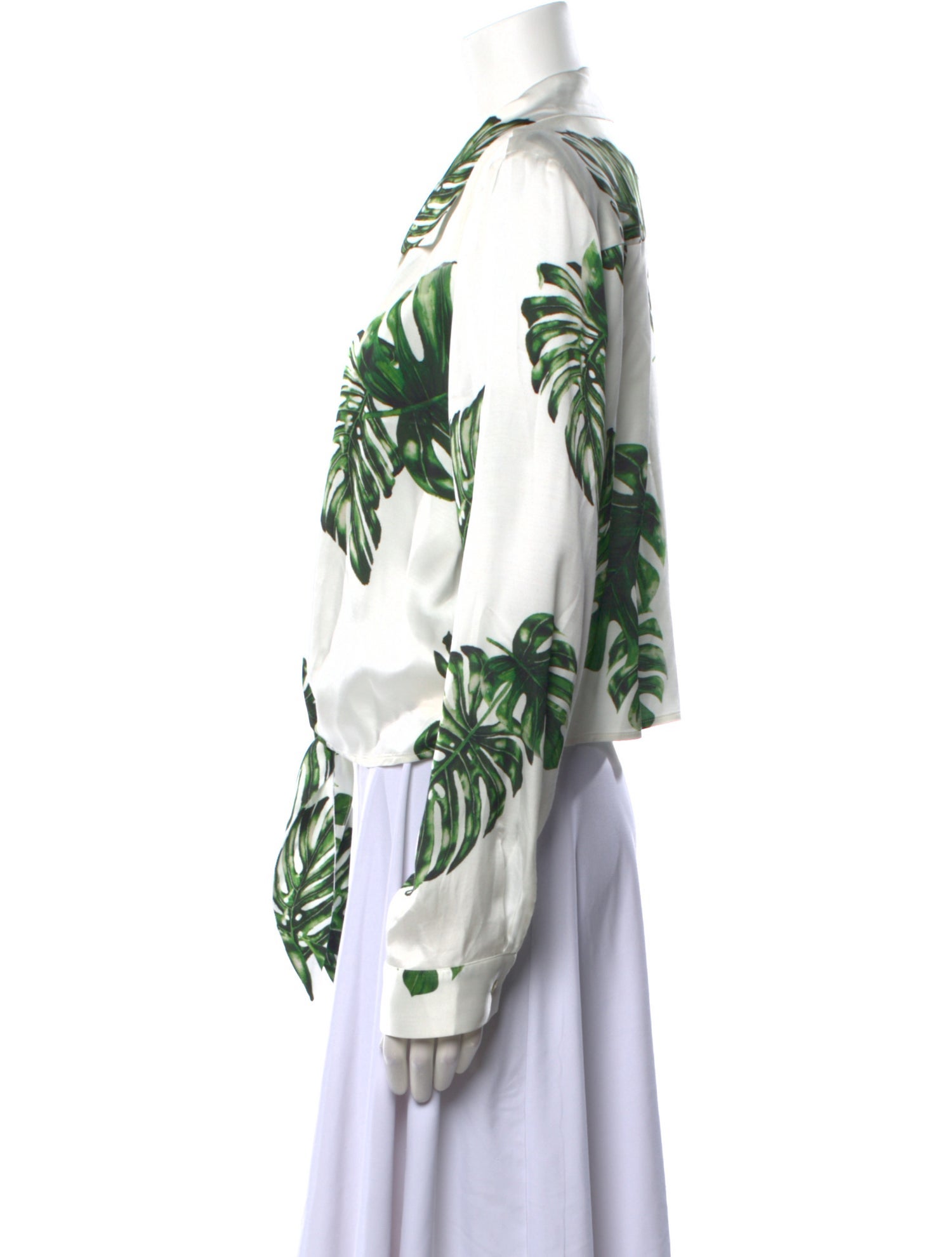 L'Agence Floral Print V-Neck Blouse