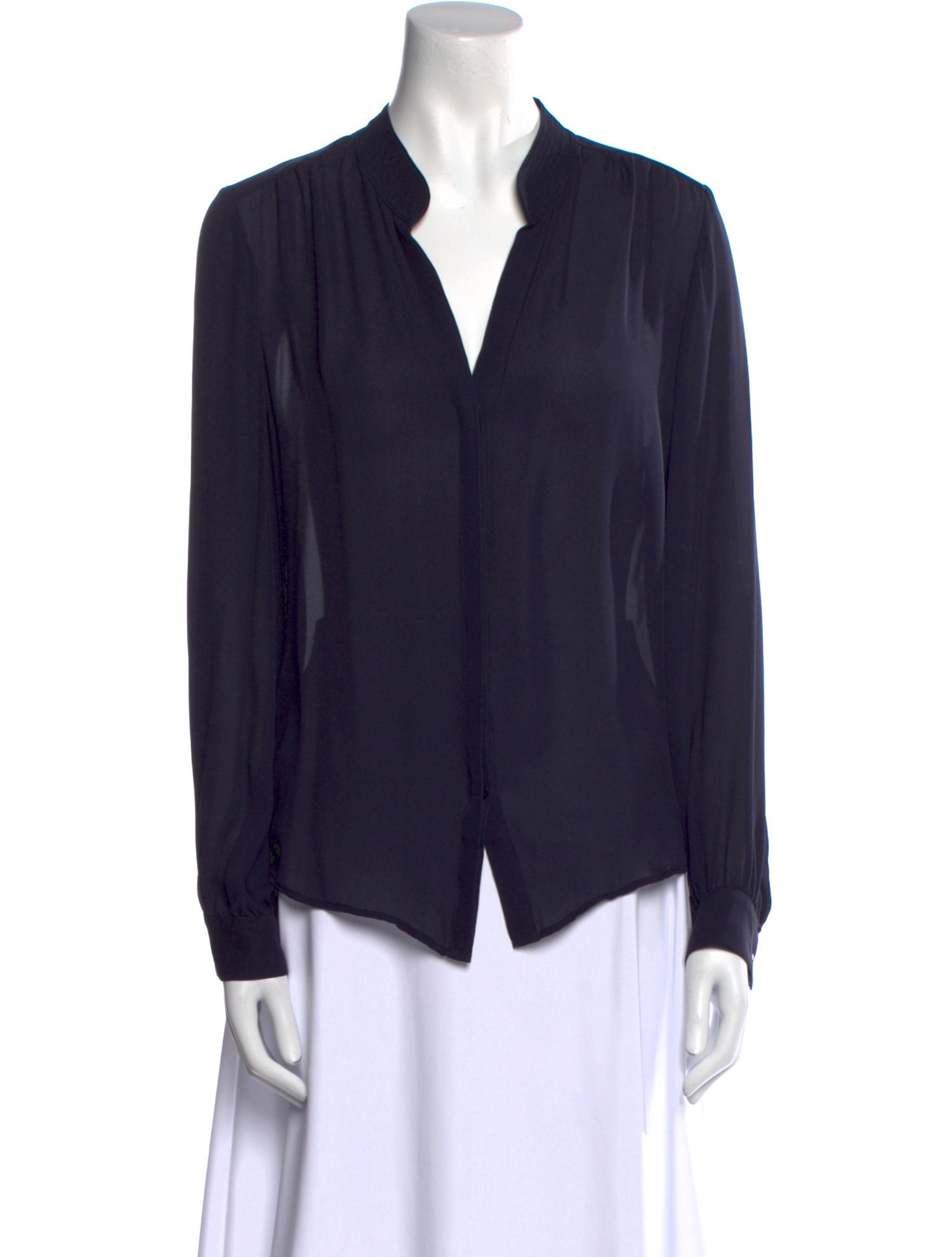 L'Agence Silk V-Neck Blouse