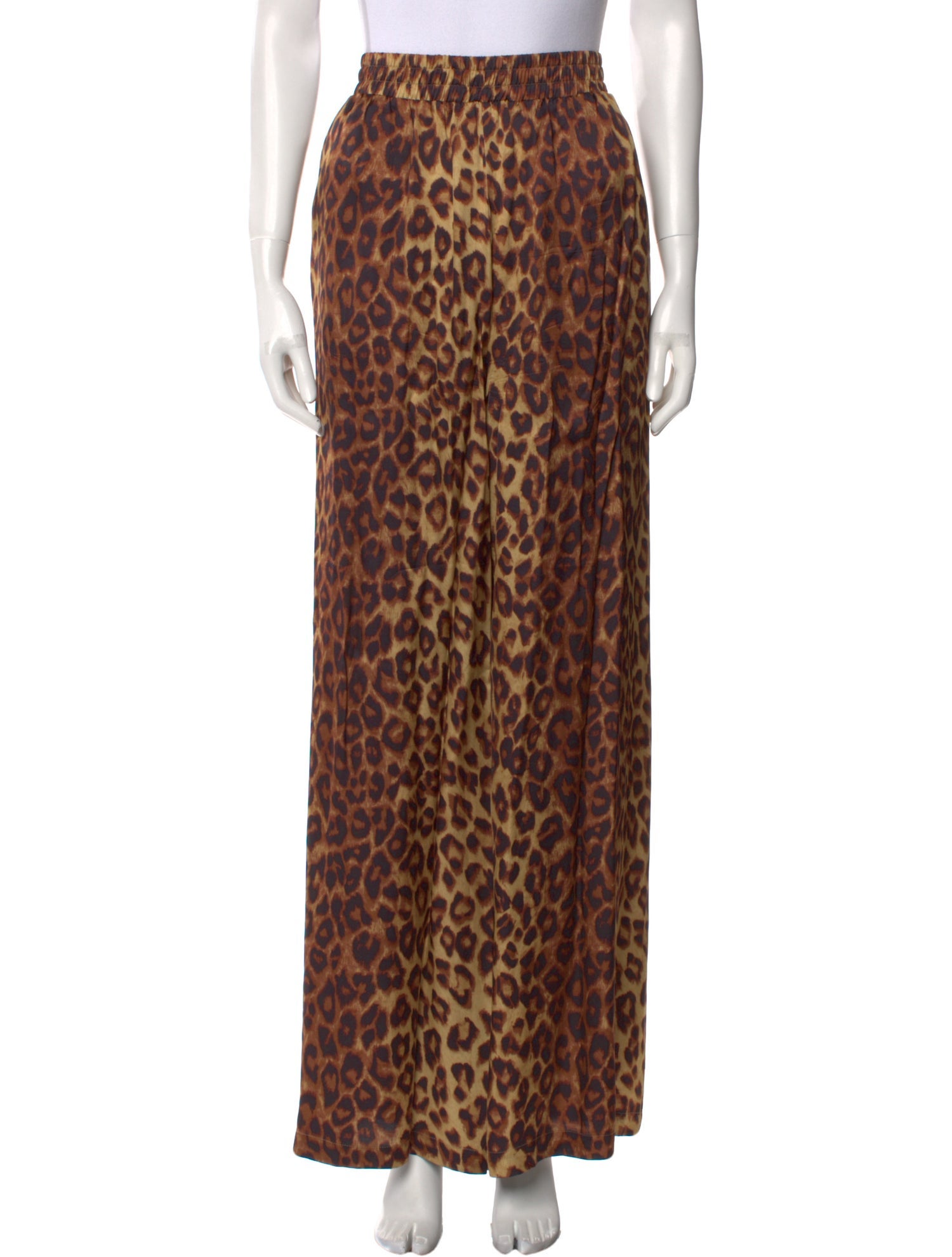 L'Agence Animal Print Wide Leg Pants