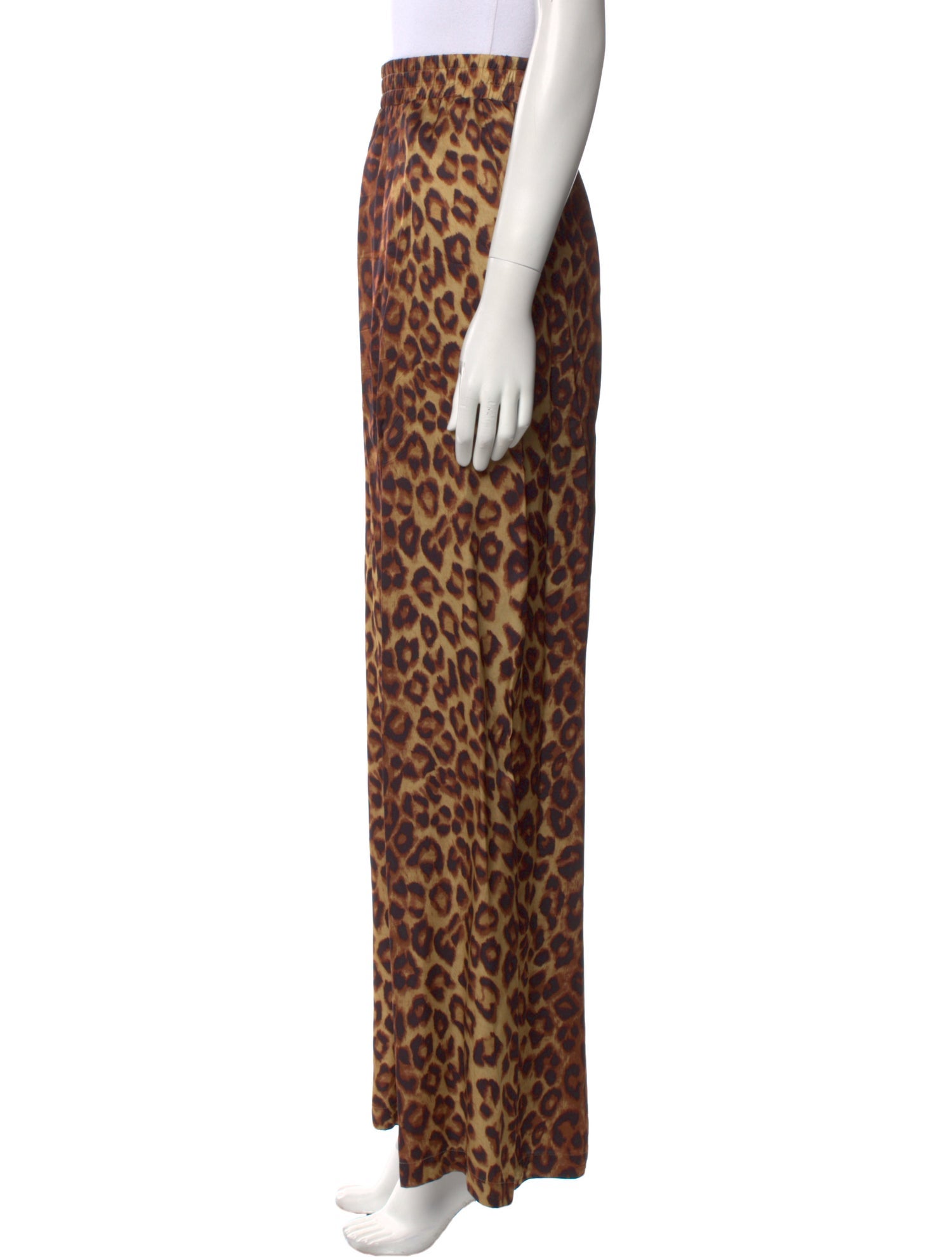 L'Agence Animal Print Wide Leg Pants